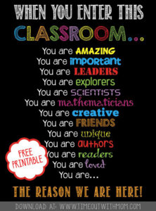 Welcome Back to School Classroom Printable